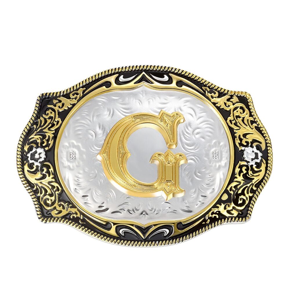 6403 Belt Buckle โWestern Initial Letters AG to Z Christmas Halloween Small